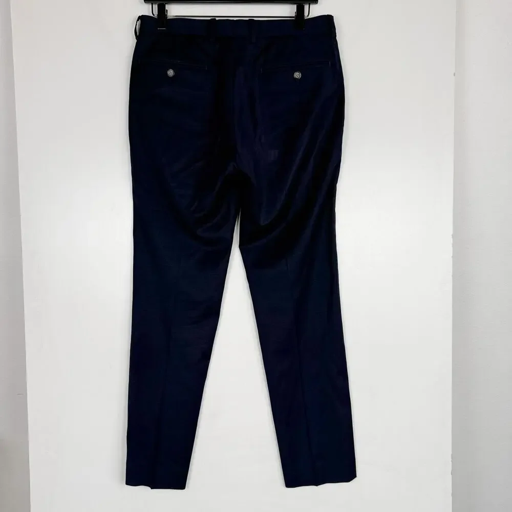 J.Crew Ludlow Slim Fit Men Navy Wool Blend Dress Pants - 30x30 W30 L30